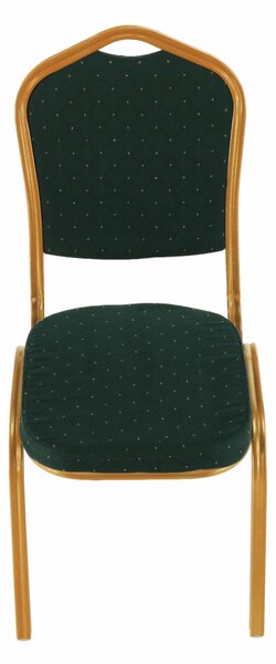 KONDELA Stohovateľná stolička, zelená/zlatý náter, ZINA 3 NEW