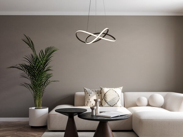 LED Stmievateľný luster na lanku LED/85W/230V 3000-6500K + diaľkové ovládanie
