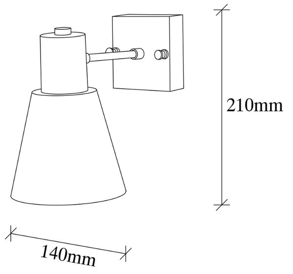 Opviq Nástenná lampa Funnel zlatá