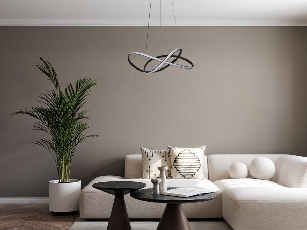 LED Stmievateľný luster na lanku LED/85W/230V 3000-6500K + diaľkové ovládanie