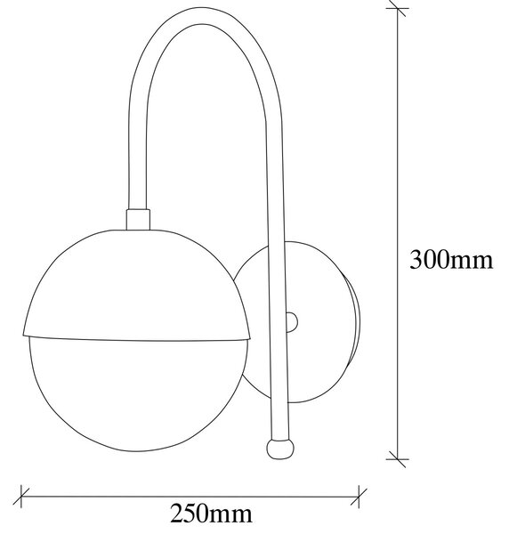 Opviq Nástenná lampa Karsor mosadz/číra