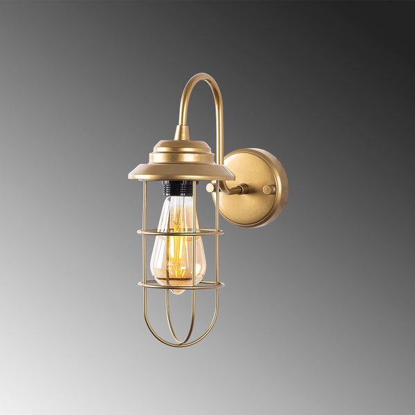 Opviq Nástenná lampa Mahoni zlatá