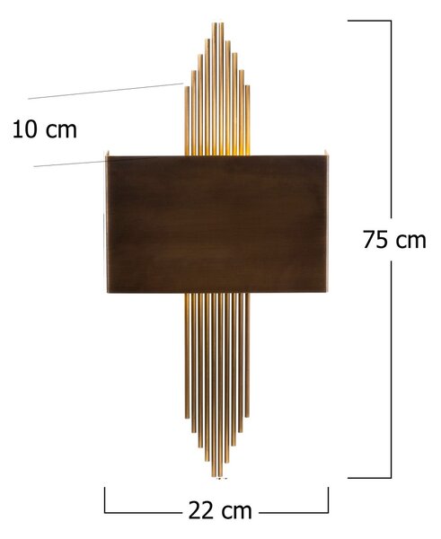 Opviq Nástenná lampa Miko II mosadz