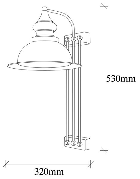 Opviq Nástenná lampa Saglam III mosadz