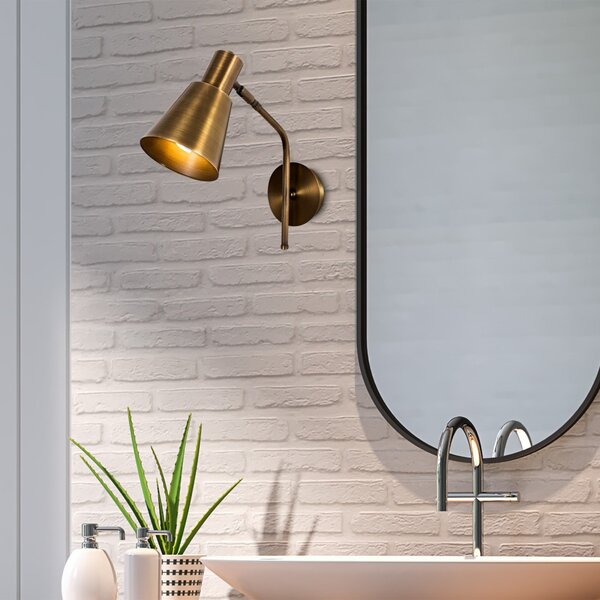 Opviq Nástenná lampa Sivani III mosadzná
