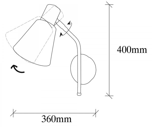 Opviq Nástenná lampa Sivani I čierna