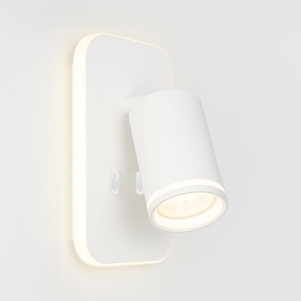 LED nástenné bodové svietidlo PIPE 1xGU10/10W/230V + LED/6W biela