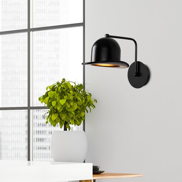 Opviq Nástenná lampa Sivani Hat čierna