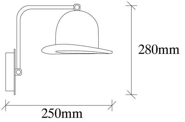 Opviq Nástenná lampa Sivani Hat čierna