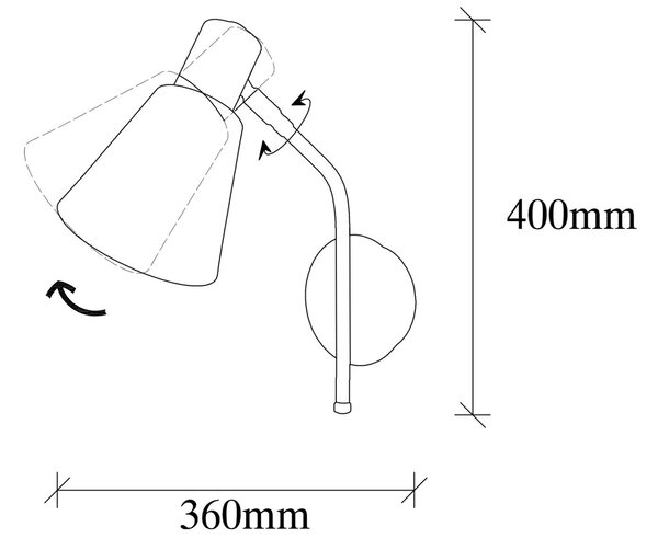 Opviq Nástenná lampa Sivani III mosadzná