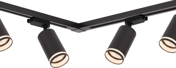 Bodové svietidlo v lištovom systéme PIPE 6xGU10/10W/230V čierne