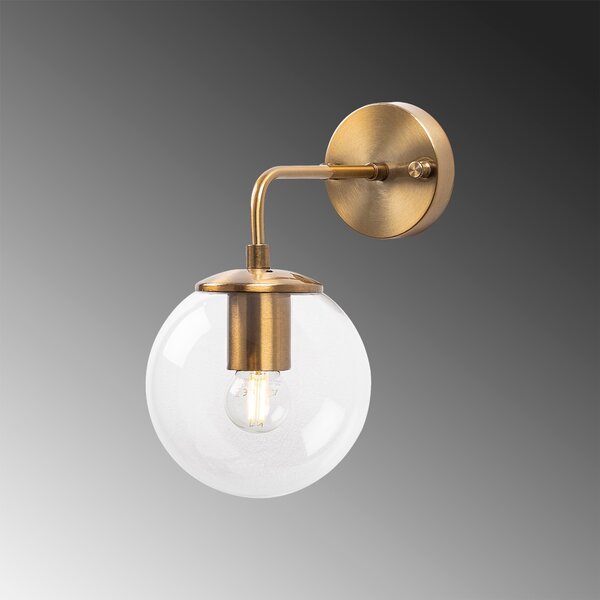 Opviq Nástenná lampa Viran retro zlatá/číre sklo