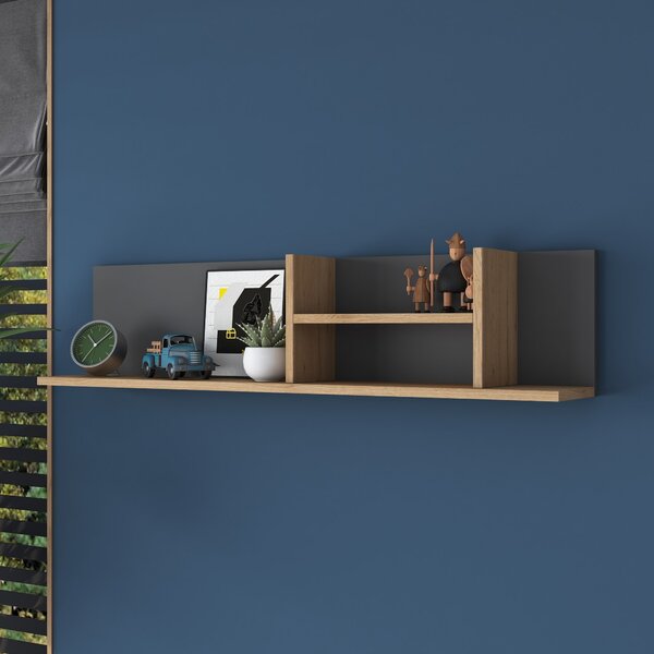 Kalune Design Nástenná polica AE103 antracitová/orech