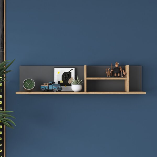 Kalune Design Nástenná polica AE103 antracitová/orech
