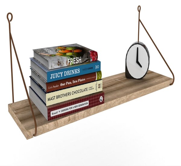 Kalune Design Nástenná polica ARMONI III 72 cm dub jantárový/hnedá