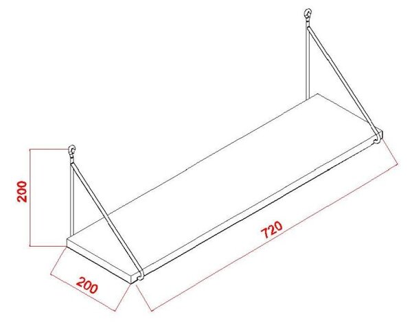 Kalune Design Nástenná polica ARMONI III 72 cm dub jantárový/hnedá