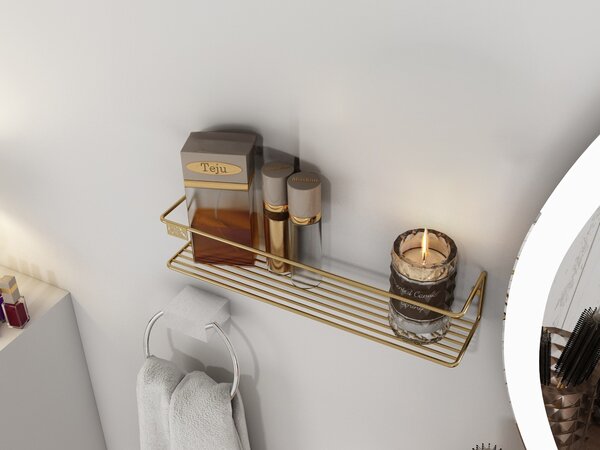Kalune Design Nástenná polica BANYO zlatá