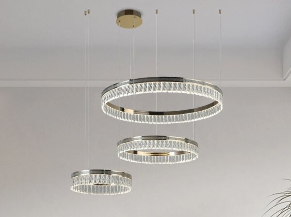Stlmiteľný LED krištáľový luster na lankách THALIA LED/120W/230V 3000-6000K + diaľkové ovládanie