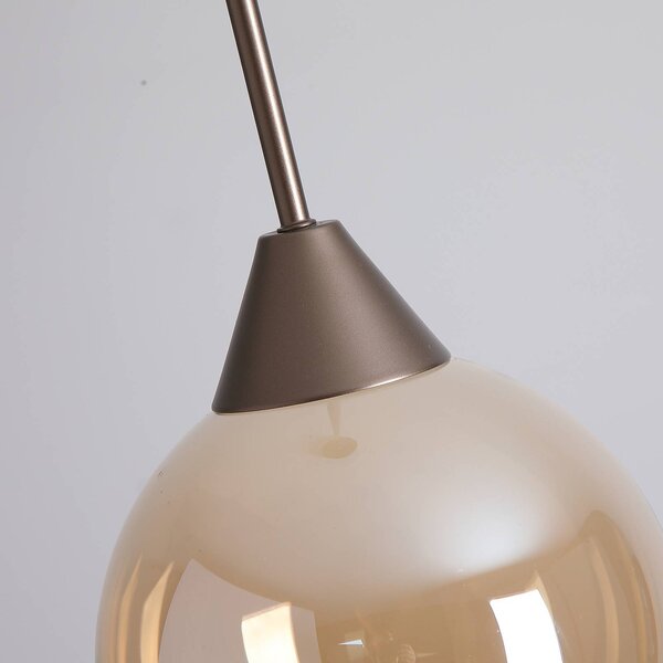 Searchlight LED závesné svietidlo Opus Lux, 1-pl., bronzové, sklo jantárové,, Hnedá / staromosadz, Obývacia izba / jedáleň, kov, Závesné svietidlo