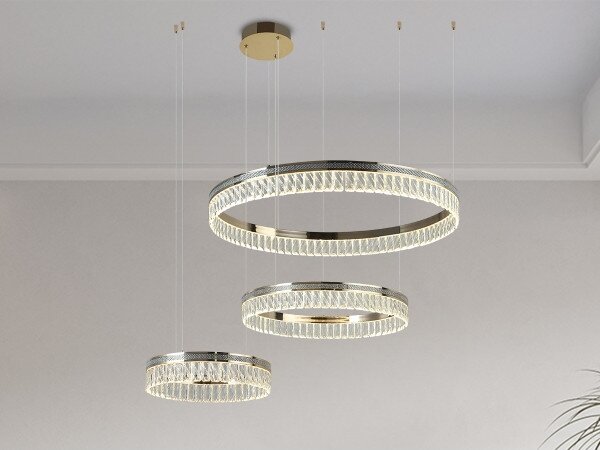 Stlmiteľný LED krištáľový luster na lankách THALIA LED/120W/230V 3000-6000K + diaľkové ovládanie