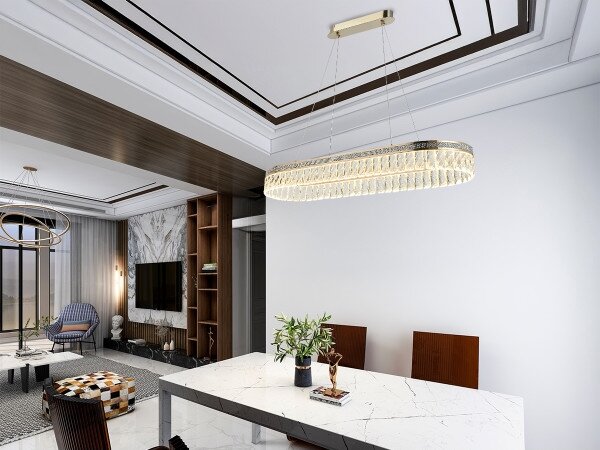 LED stmievateľný krištáľový luster na lanku THALIA LED/50W/230V 3000-6000K + diaľkový ovládač