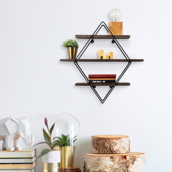 Kalune Design Nástenná polica ERYSIMUM orech americký/čierna