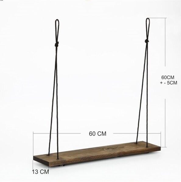 Kalune Design Nástenná polica HANG 60 cm orech americký/čierna