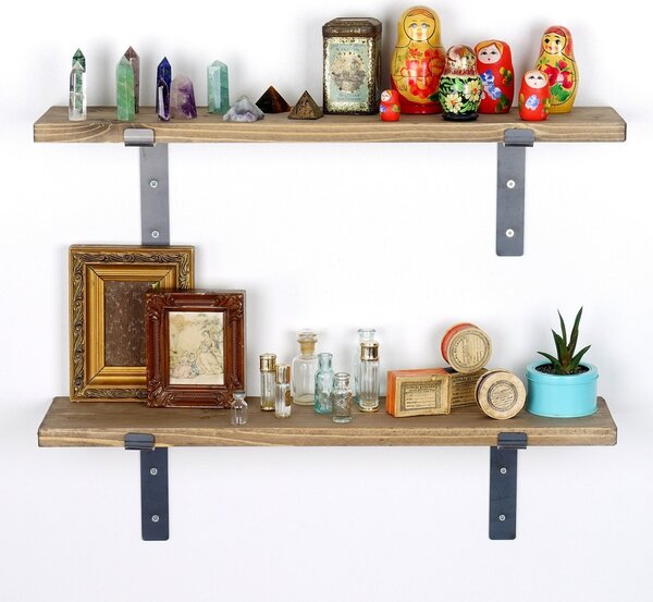 Hanah Home Nástenná polica LAM 60 cm orech