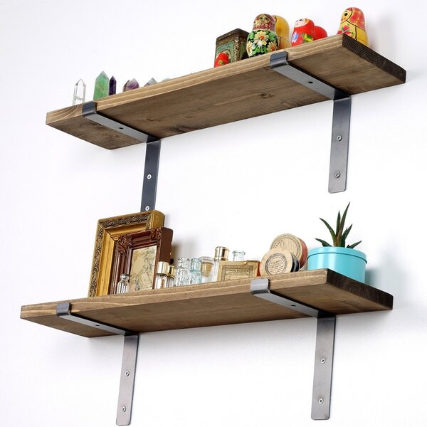 Hanah Home Nástenná polica LAM 60 cm orech