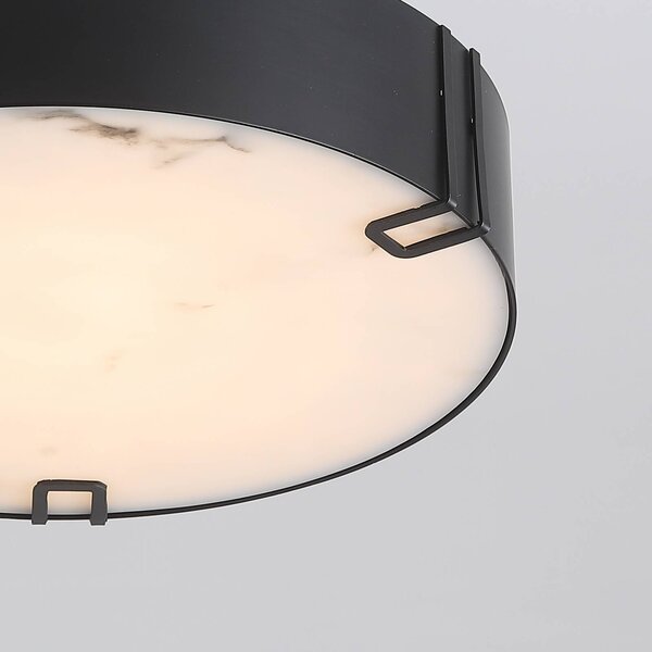 Searchlight Stropné LED svetlo Marmo, čierne, kovové, IP44, 3 000 K, Čierna, Kúpeľňa, kov, Závesné svietidlo