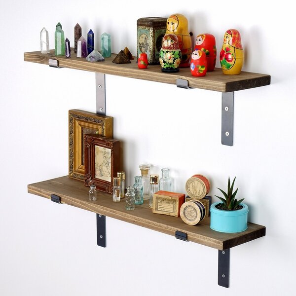 Hanah Home Nástenná polica LAM 60 cm orech