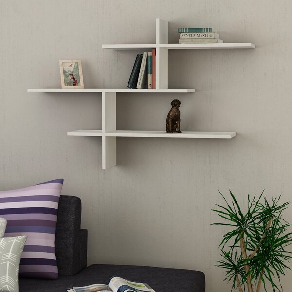 Kalune Design Nástenná polica LEO biela