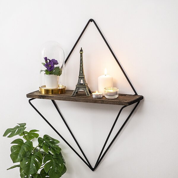 Kalune Design Nástenná polica PAEONIA tmavý orech