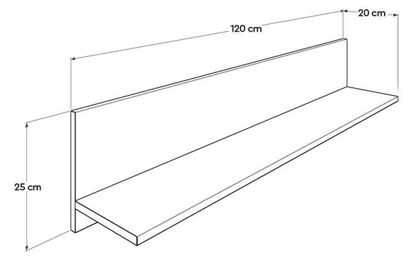 Kalune Design Nástenná polica RAF 120x25 cm fialová