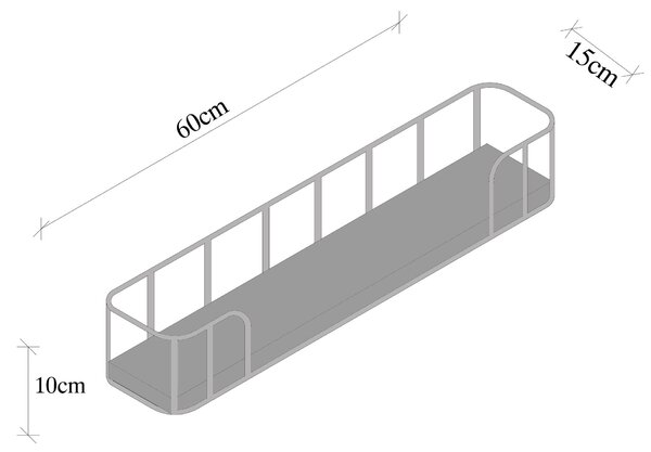 Kalune Design Nástenná polica SYRINGA čierna/tmavý orech