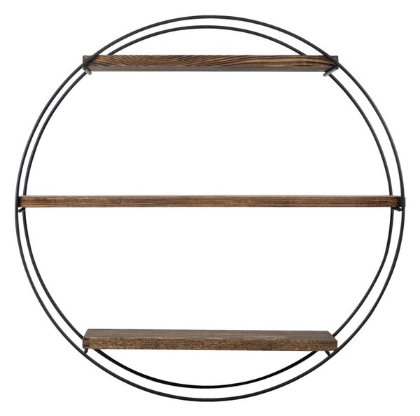 Kalune Design Nástenná polica Tulipa 60 cm orech americký/čierna