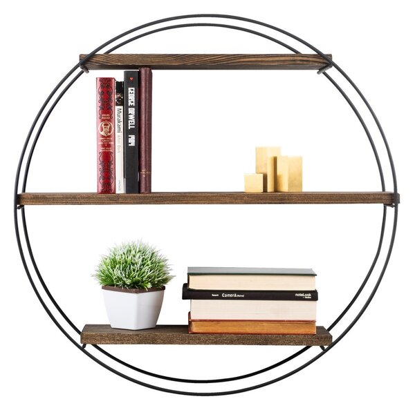 Kalune Design Nástenná polica Tulipa 60 cm orech americký/čierna