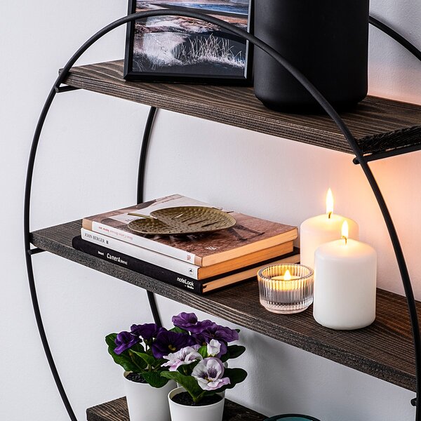 Kalune Design Nástenná polica Tulipa 60 cm orech americký/čierna