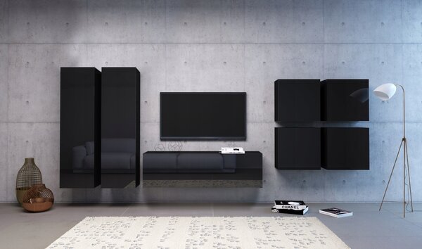Vivaldi Nástenná skriňa Vivien 50 cm čierny lesk
