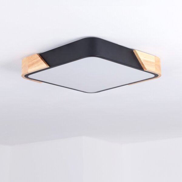 Brilagi - LED stropné svietidlo PILANA LED/24W/230V dub/čierna 32x32 cm