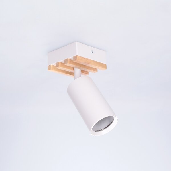 Brilagi - Bodové svietidlo SELE WOOD 1xGU10/30W/230V biela/drevo