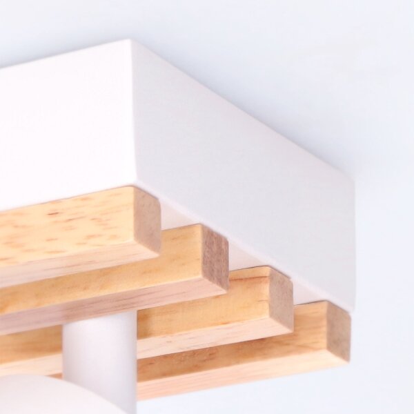 Brilagi - Bodové svietidlo SELE WOOD 1xGU10/30W/230V biela/drevo