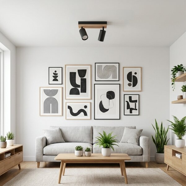Brilagi - Bodové svietidlo SELE WOOD 2xGU10/30W/230V čierna/drevo