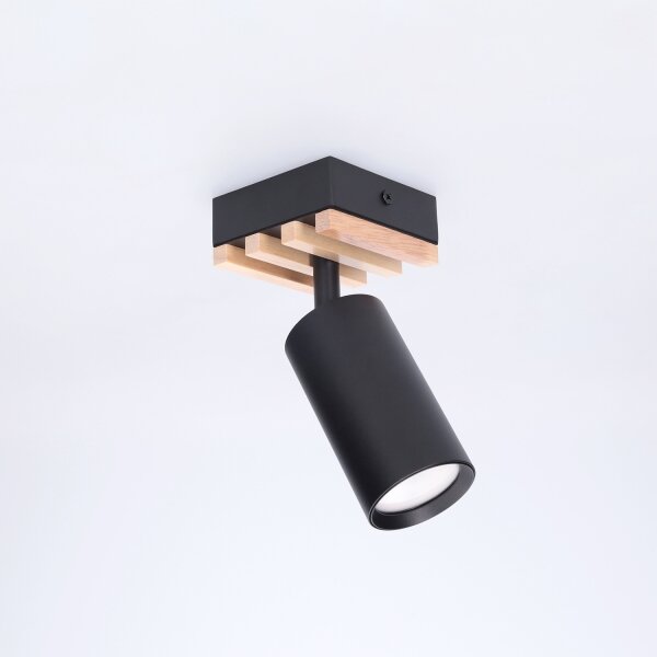 Brilagi - Bodové svietidlo SELE WOOD 1xGU10/30W/230V čierne/drevo