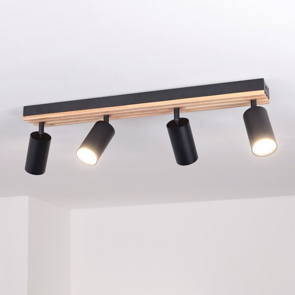 Brilagi - Bodové svietidlo SELE WOOD 4xGU10/30W/230V čierna/drevo