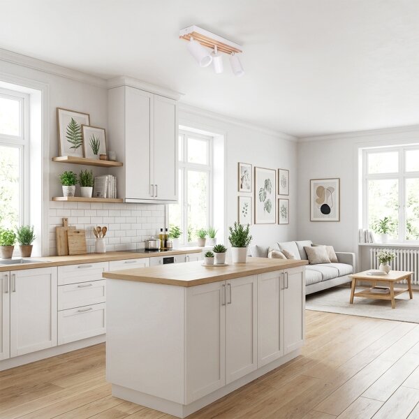 Brilagi - Bodové svietidlo SELE WOOD 3xGU10/30W/230V biela/drevo