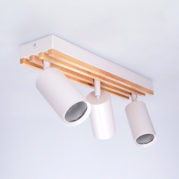 Brilagi - Bodové svietidlo SELE WOOD 3xGU10/30W/230V biela/drevo