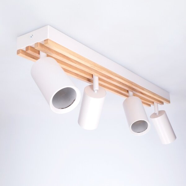 Brilagi - Bodové svietidlo SELE WOOD 4xGU10/30W/230V biela/drevo