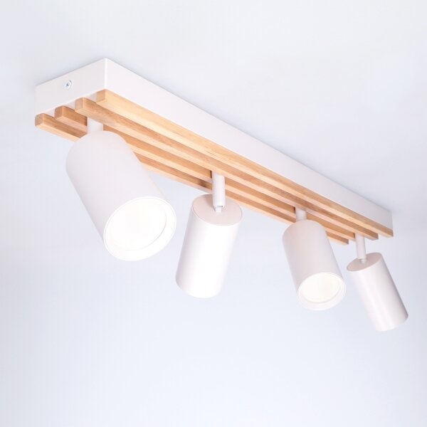 Brilagi - Bodové svietidlo SELE WOOD 4xGU10/30W/230V biela/drevo