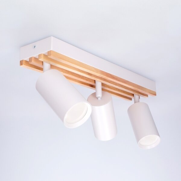 Brilagi - Bodové svietidlo SELE WOOD 3xGU10/30W/230V biela/drevo